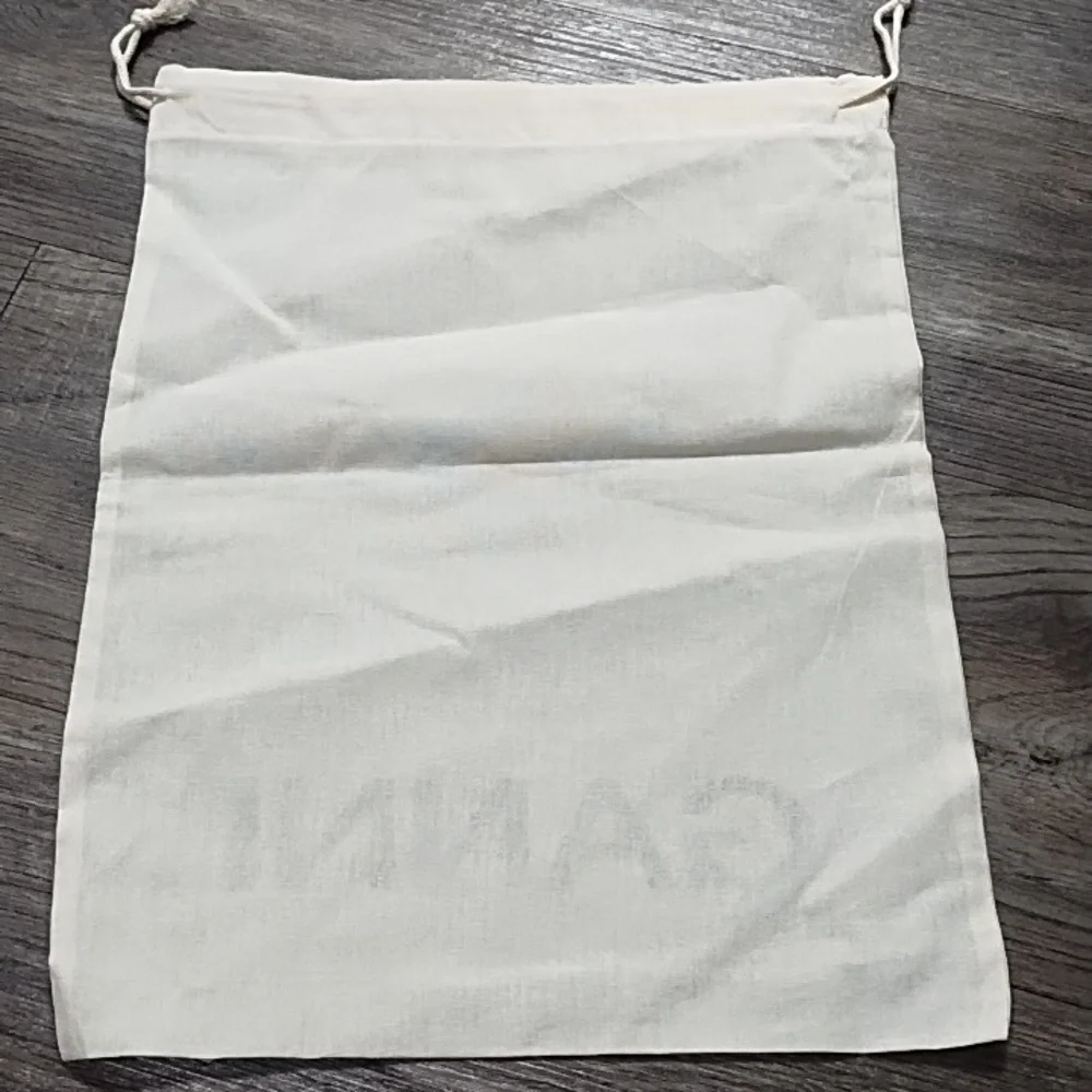 Ganni Cream Cotton Drawstring Logo Bag - Picture 6 of 6